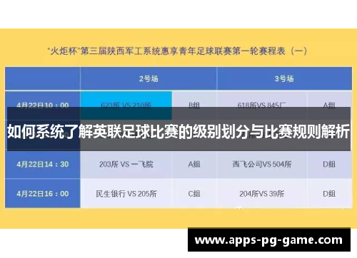 如何系统了解英联足球比赛的级别划分与比赛规则解析