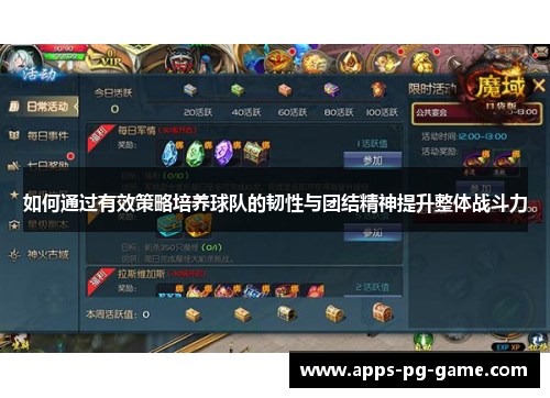 如何通过有效策略培养球队的韧性与团结精神提升整体战斗力